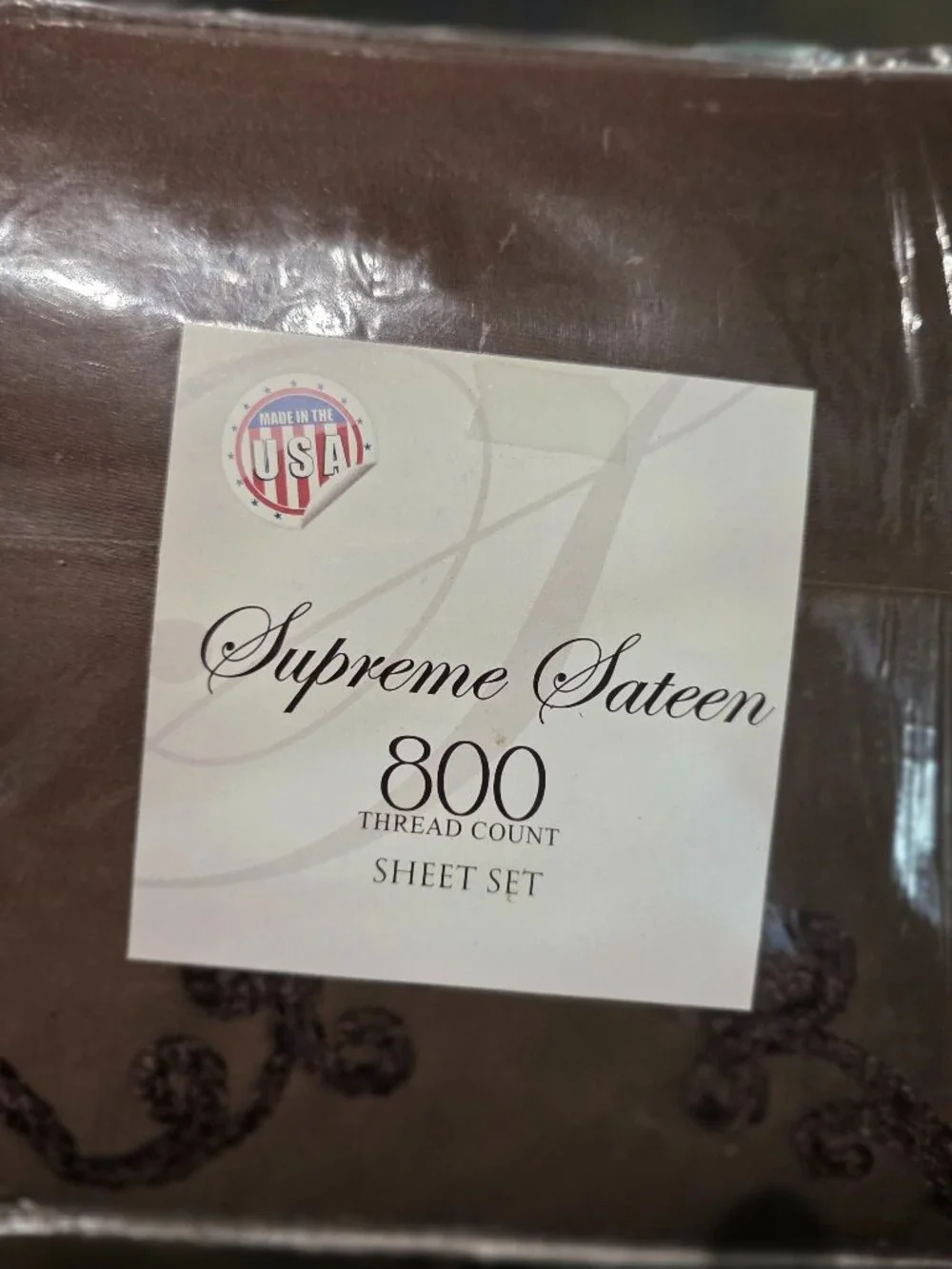 Veratex 800TC Supreme Sateen King Sheet Set (Espresso) - Made in USA